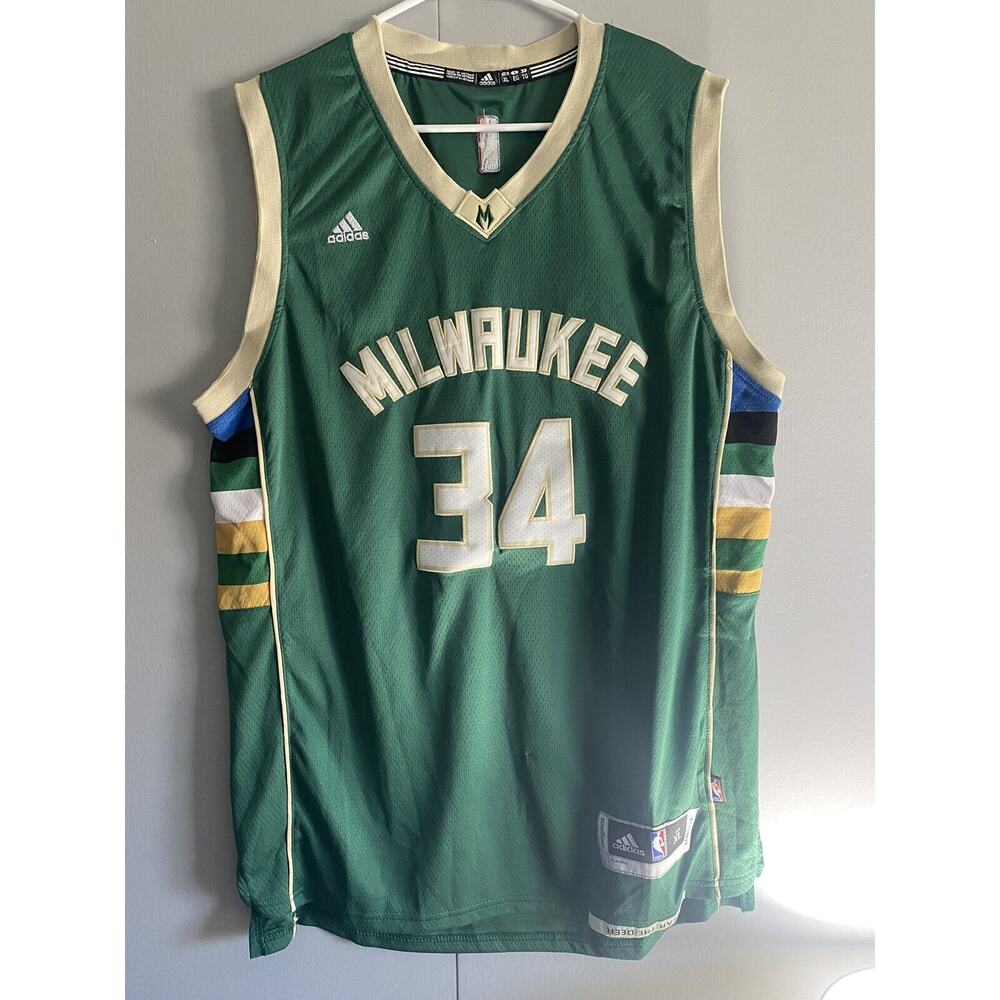 Men's Giannis Antetokounmpo Size XL Adidas #34 Basketball Jersey